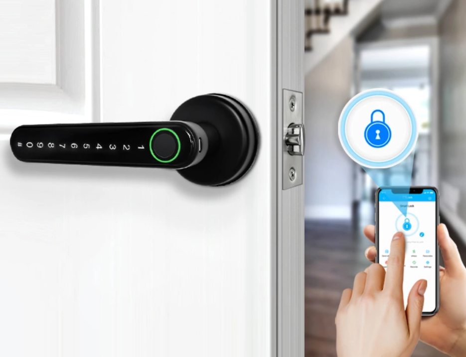 customized Professional Smartek digital fingerprint tt lock door handle lever lock prices